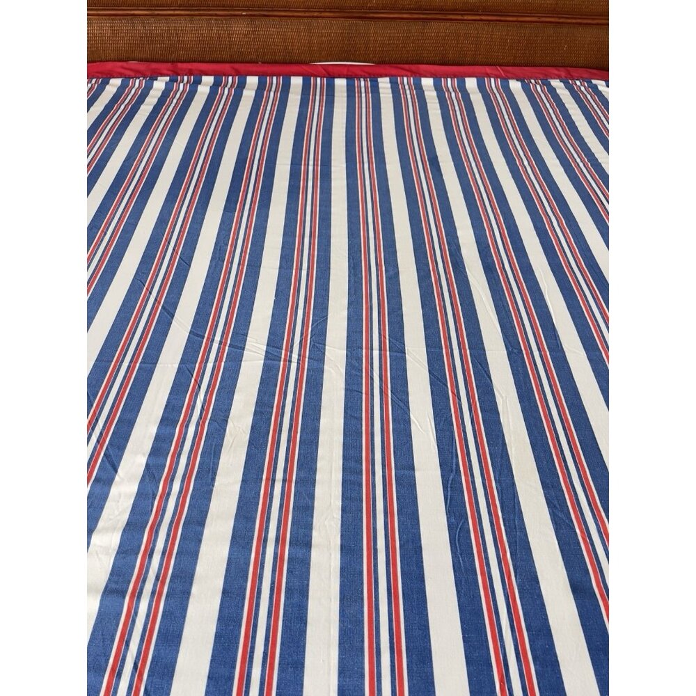PACIFIC Striped TWIN Flat Sheet No Iron Extra Strength Muslin 91 x71 Made in USA